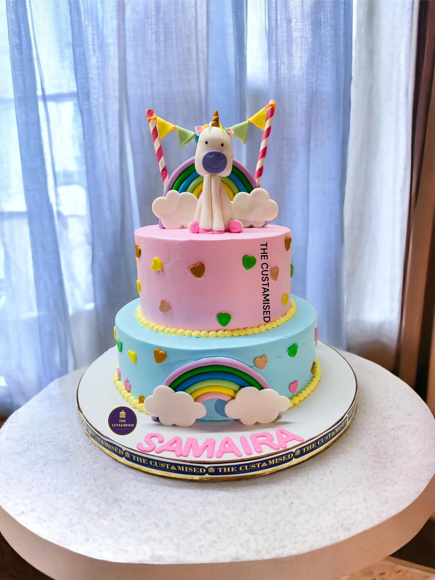 Whimsical Unicorn & Rainbow Birthday Cake