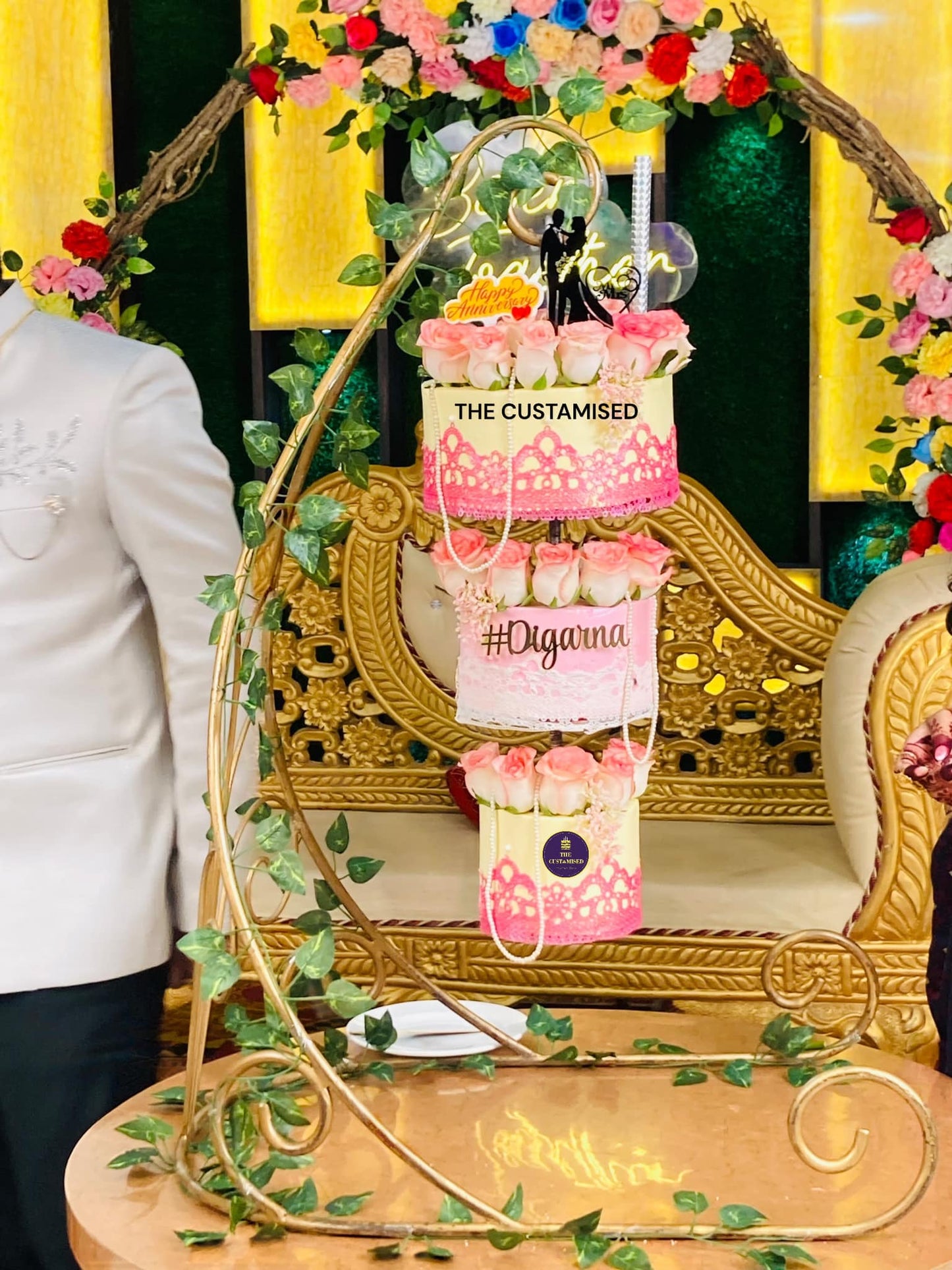 Exquisite Floral Chandelier Cake