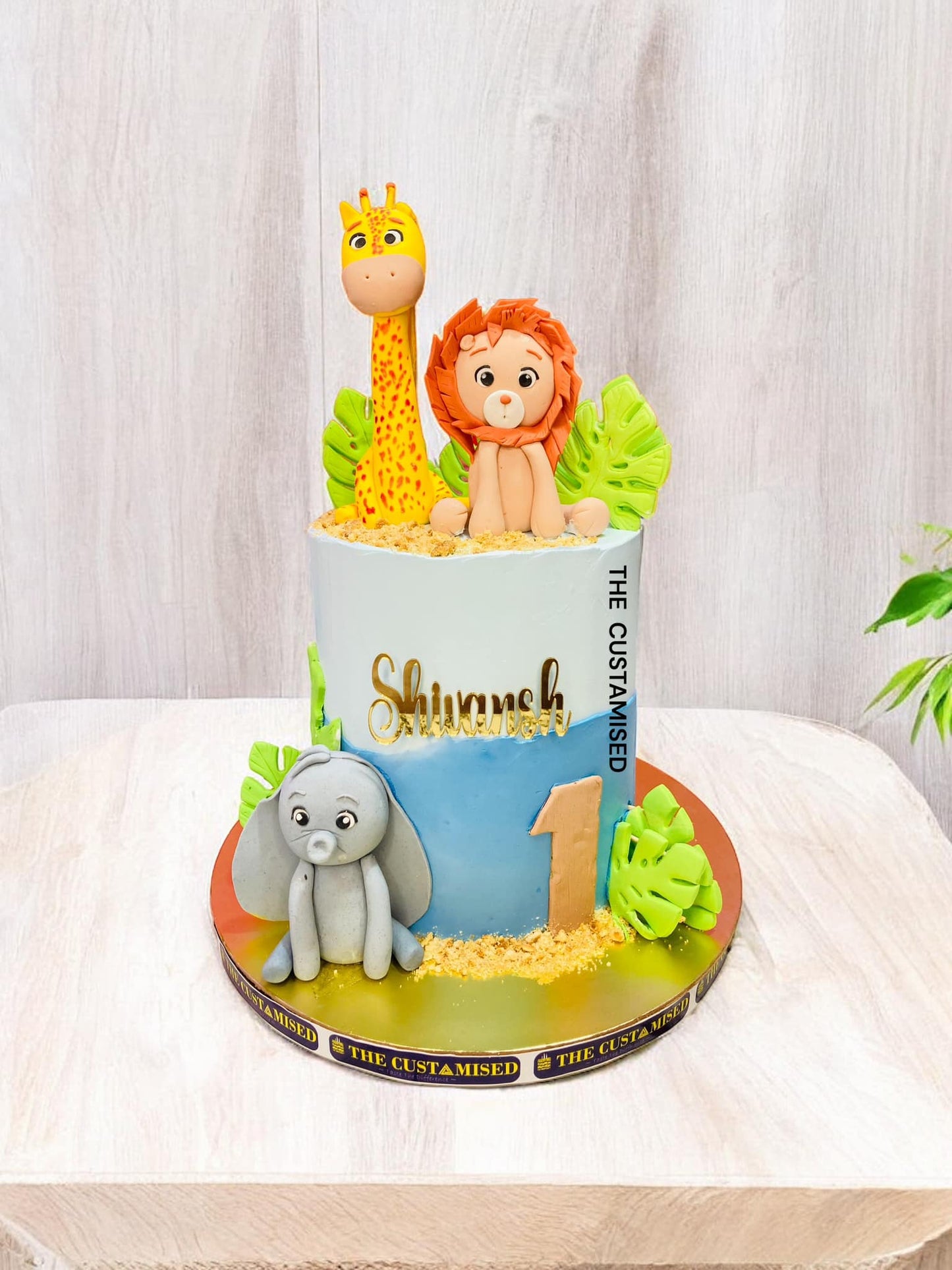 Jungle Safari 1st Birthday Cake