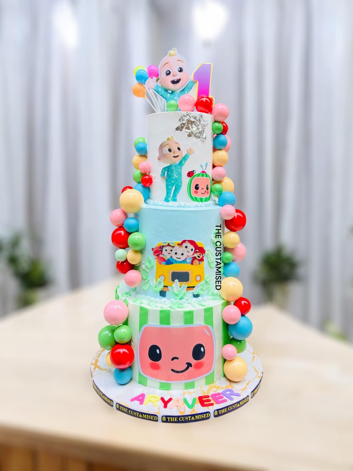 3 Tier Cocomelon Birthday Cake