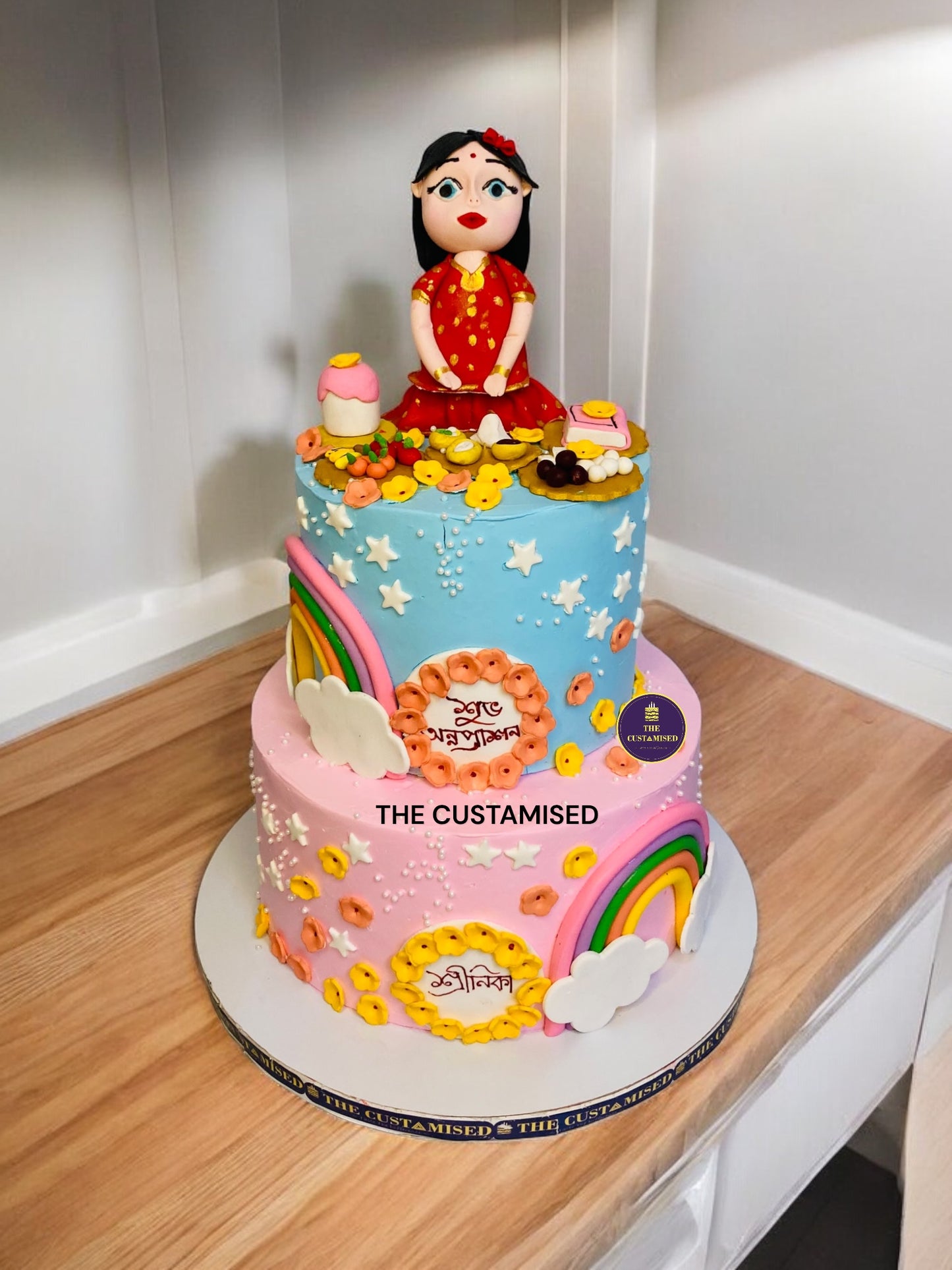 Rainbow Theme Rice Ceremony Cake