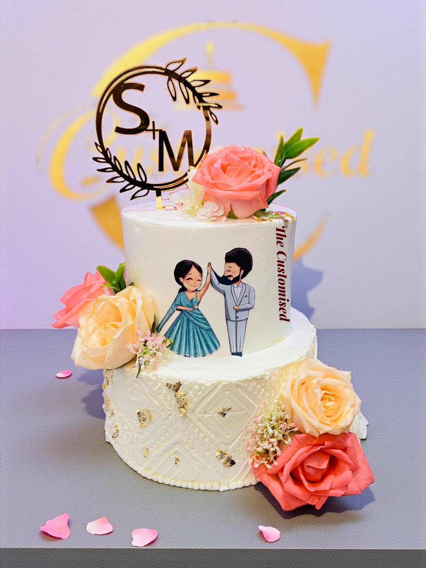 Engaged in Elegance – Floral Cake