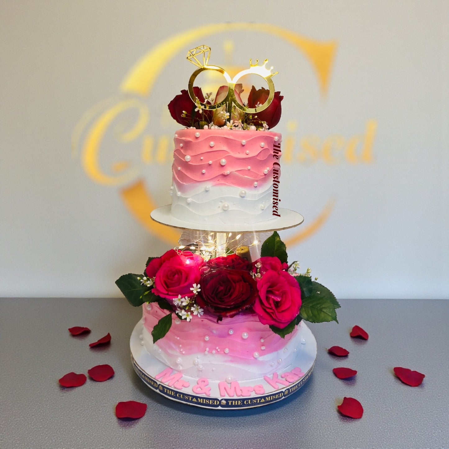 Pink Pearl Engagement Cake
