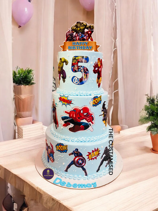 Epic Avengers & Superhero Birthday Cake