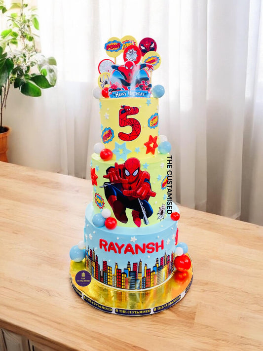 3 tier Spiderman Cake