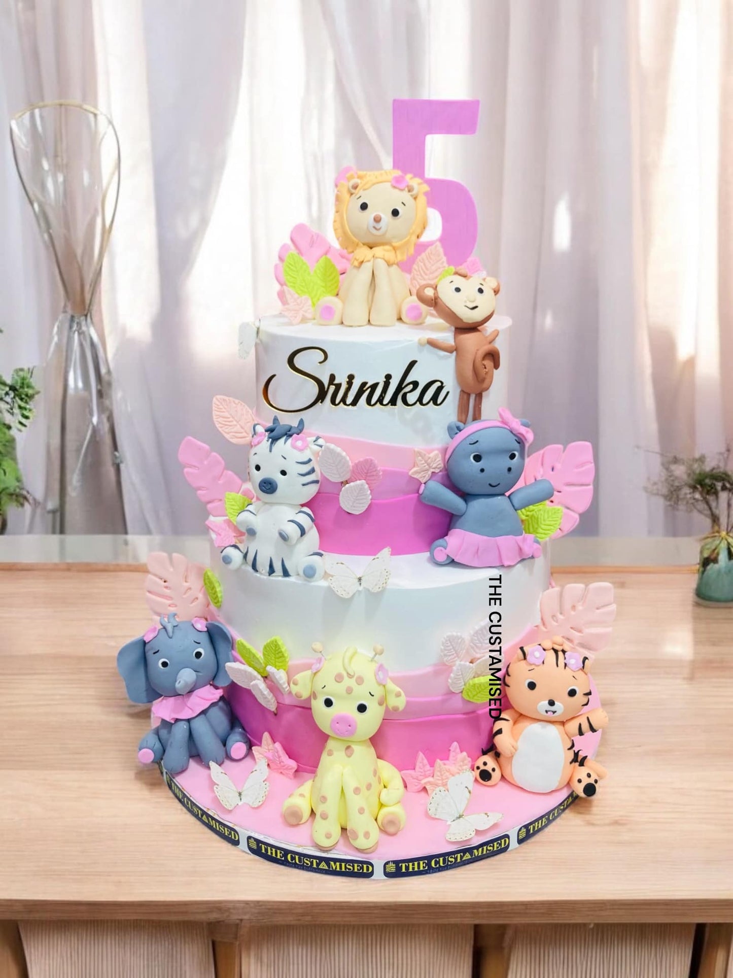 Pink Jungle Safari Cake