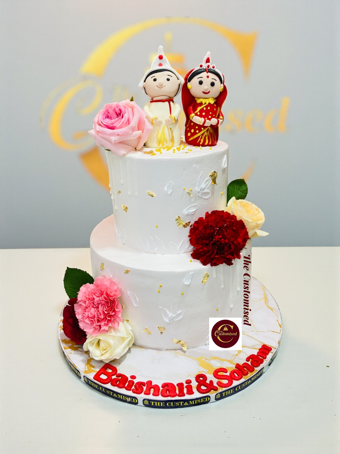 Elegant Bengali Wedding/Anniversary Tiered Cake