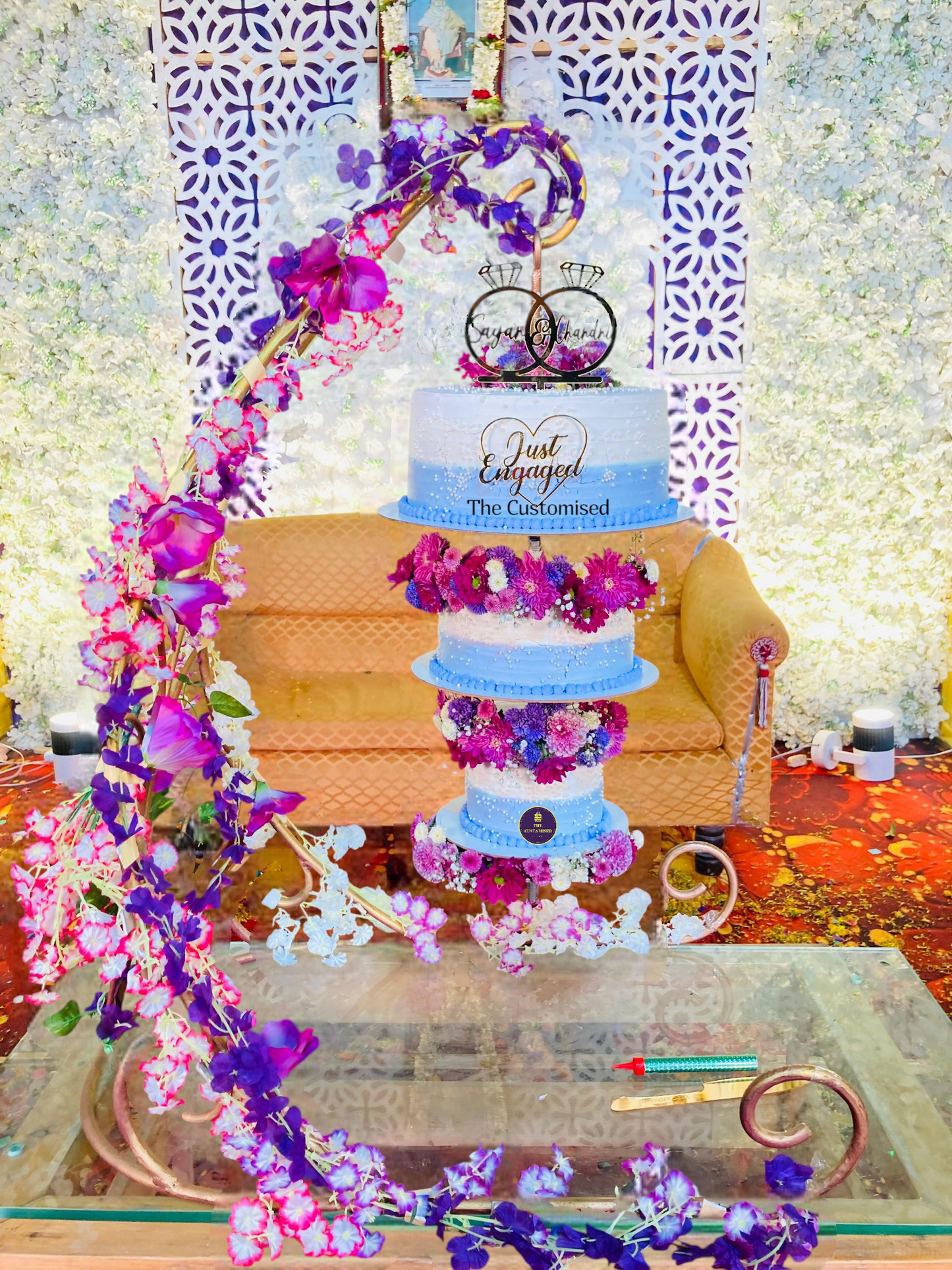 Luxury Floral Chandelier Cake