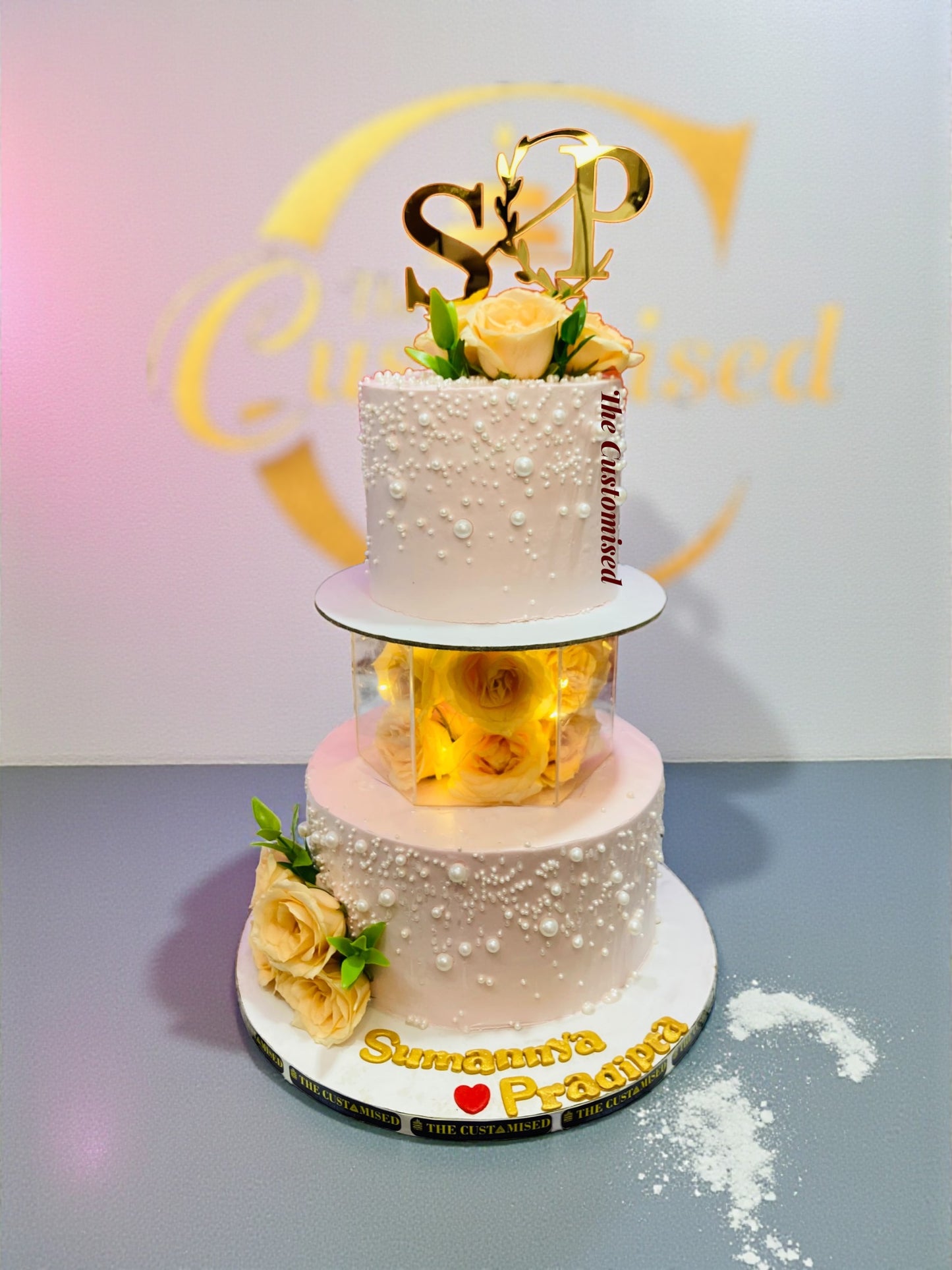 Elegant 2 tier Floral Box Cake