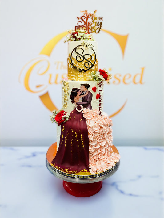 Elegant Custom Engagement Cake