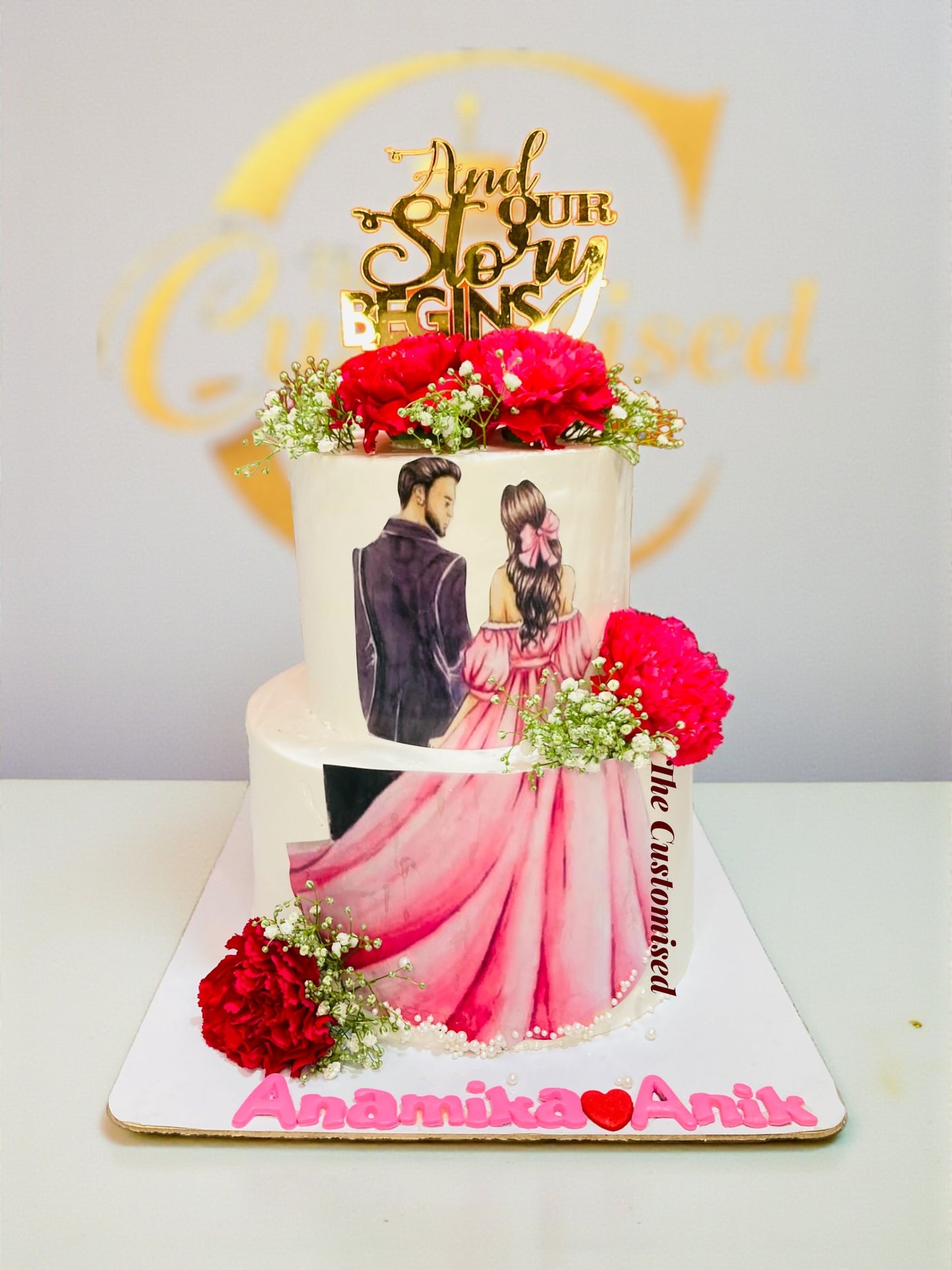Custom Couple Portrait Cake