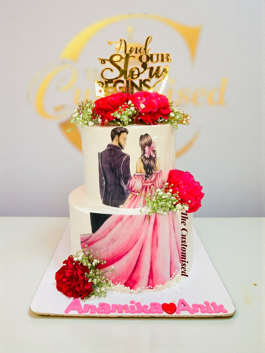Custom Couple Portrait Cake